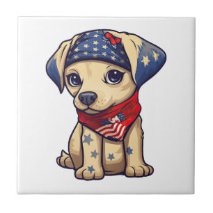 Patriotic Puppy - Style 12 Tile