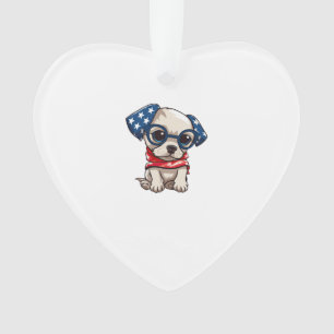 Patriotic Puppy - Style 13 Ornament