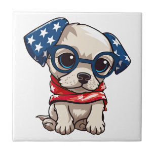 Patriotic Puppy - Style 13 Tile