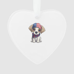 Patriotic Puppy - Style 14  Ornament