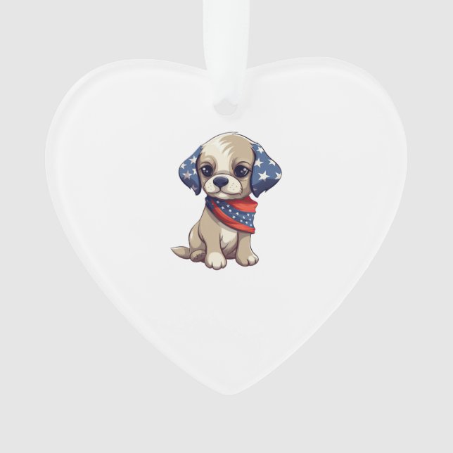 Patriotic Puppy - Style 9 Ornament (Front)
