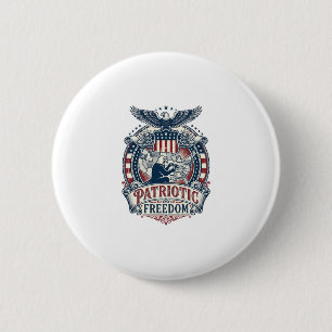 Patriotic Puzzle Lover Vector Graphic Tee 6 Cm Round Badge