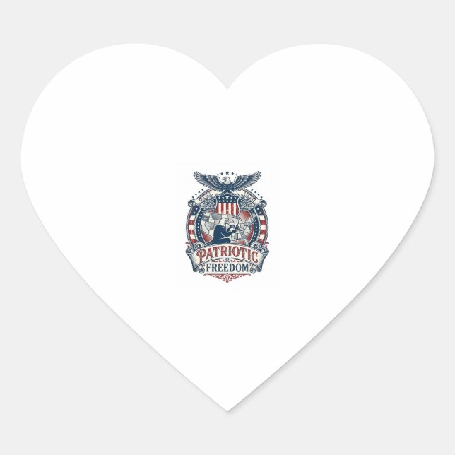 Patriotic Puzzle Lover Vector Graphic Tee Heart Sticker (Front)