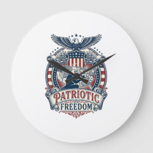 Patriotic Puzzle Lover Vector Graphic Tee Large Clock