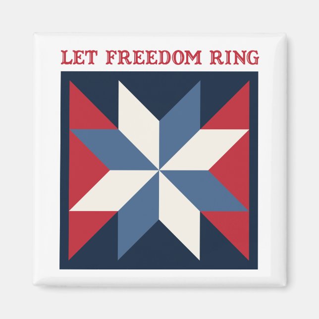 Patriotic Quilt Square Magnet (Front)