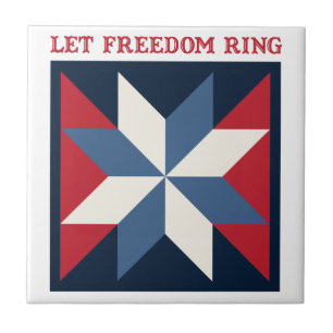 Patriotic Quilt Square Tile