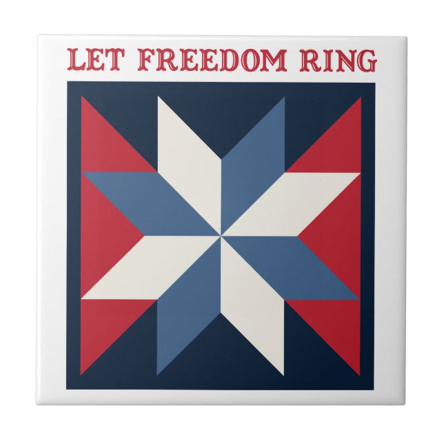 Patriotic Quilt Square Tile (Front)