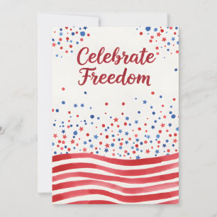 Patriotic Quote Celebrate Freedom USA Independence Holiday Card