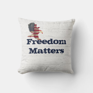 Patriotic Quote with Flag Eagle Cushion