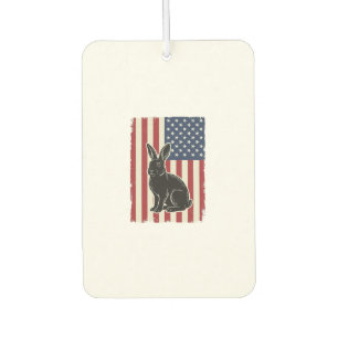 Patriotic Rabbit American Flag Vintage Engraving S Car Air Freshener