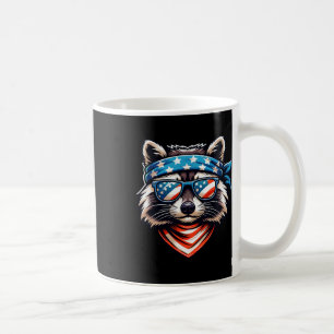 Patriotic Racoon 4th Of July American Flag Trash Coffee Mug