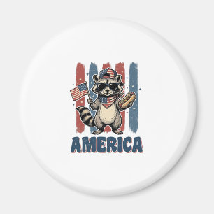 Patriotic Racoon America Vintage Shirt Design_1 Magnet