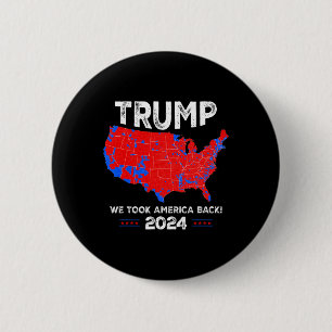 Patriotic Red And Blue Map 6 Cm Round Badge