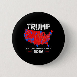 Patriotic Red And Blue Map, Donald Trump, We Won 2 6 Cm Round Badge