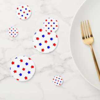 Patriotic Red and Blue Star Pattern Confetti