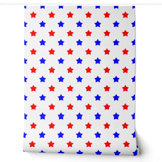 Patriotic Red and Blue Stars White Background Wallpaper