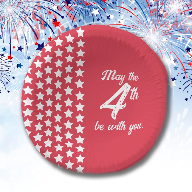 Patriotic Red and White Paper Bowl Paper Plate (Creator Uploaded)