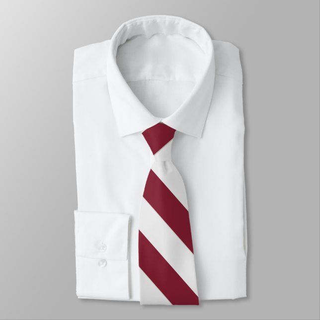 Patriotic Red and White Striped  Tie (Tied)
