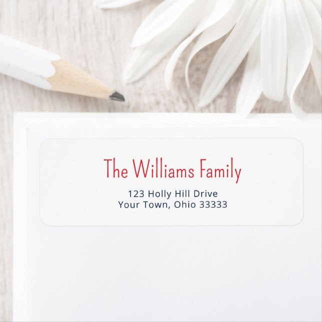 Patriotic Red Blue Family Name Return Address (Insitu)
