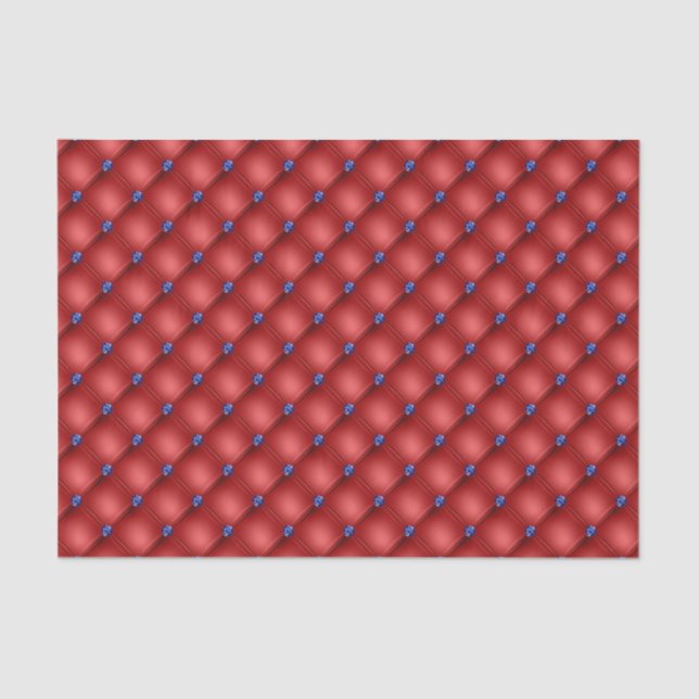 Patriotic Red Blue Faux Tufted Tissue Paper (Front)