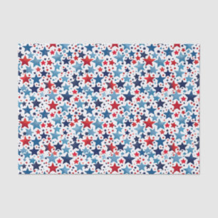 Patriotic Red & Blue Stars Tissue Paper