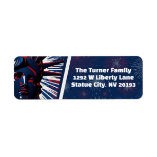 Patriotic Red Blue Statue of Liberty 4th of July