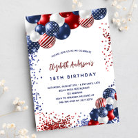 Patriotic red blue white balloons birthday luxury