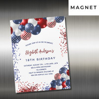 Patriotic red blue white balloons birthday luxury