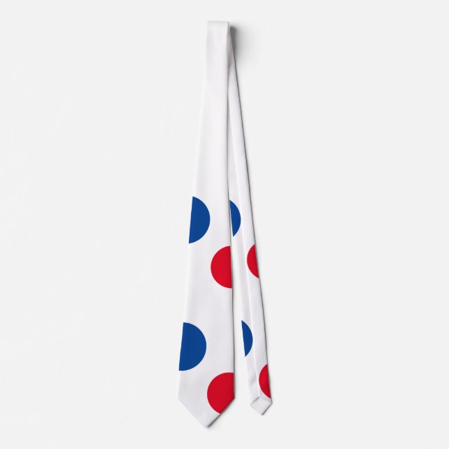 Patriotic Red Blue White Flag Colour Patterns Gift Tie (Front)