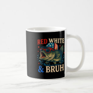 Patriotic Red White & Bruh America Fish Fishin Coffee Mug