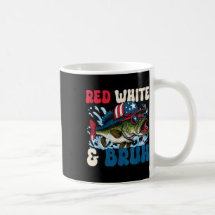 Patriotic Red White &amp; Bruh America Fish Fishin Coffee Mug