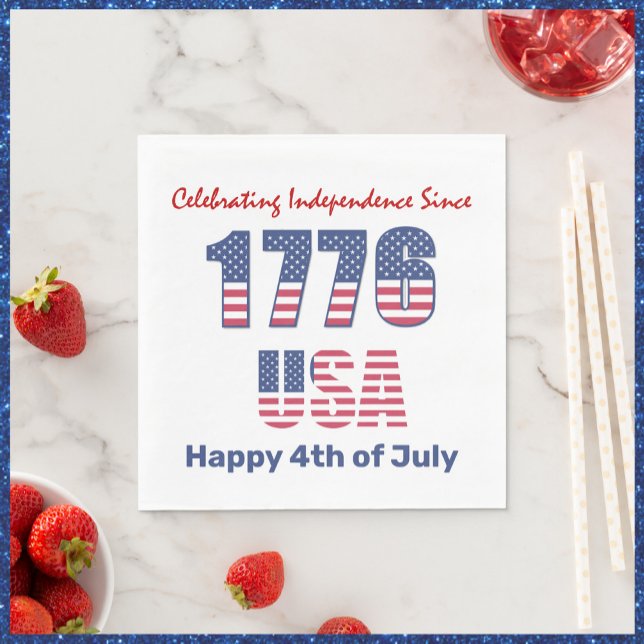 Patriotic Red White and Blue 4th of July  Napkin (Creator Uploaded)