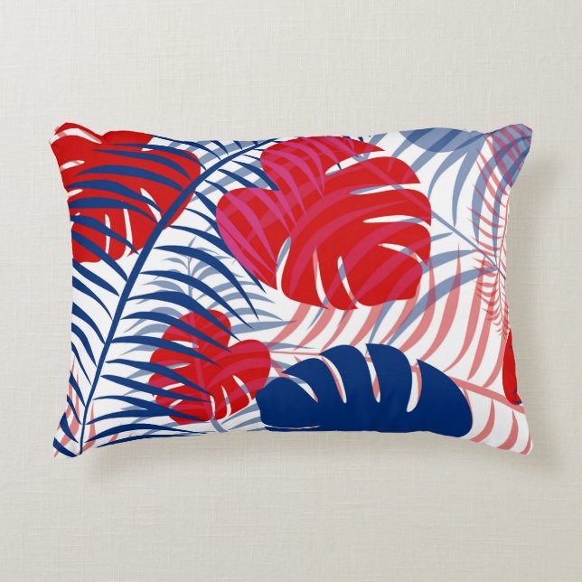 Patriotic Red, White and Blue Accent Pillow (Front)