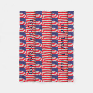 Patriotic Red White and Blue American Flags Fleece Blanket