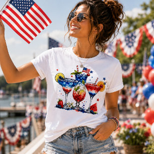 Patriotic Red, White and Blue Cocktails Tri-Blend Shirt
