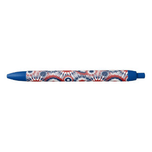 Patriotic Red White and Blue Fireworks Blue Ink Pen