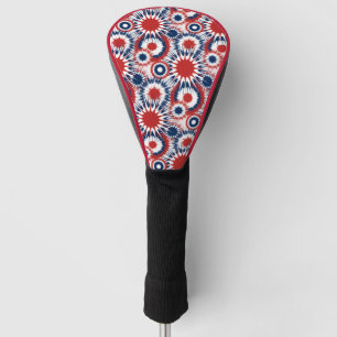 Patriotic Red White and Blue Fireworks Golf Head Cover
