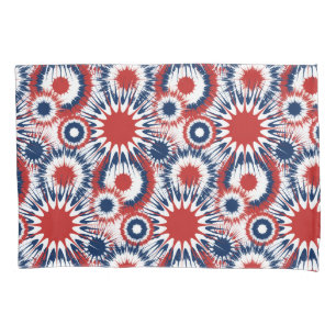 Patriotic Red White and Blue Fireworks Pillowcase