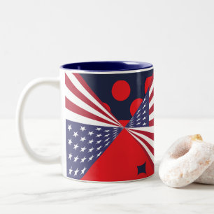 Patriotic Red white and Blue Flag Coffee, Tea Mug