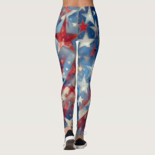 Patriotic Red, White and Blue Fourth of July Leggings