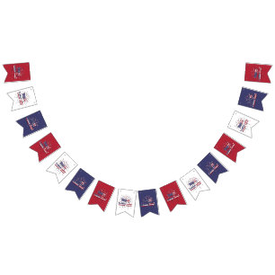 Patriotic Red White and Blue Happy Labour Day Bunting