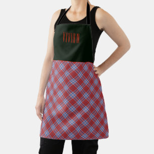 Patriotic Red White and Blue Highland Plaid Apron