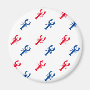 Patriotic Red white and blue lobster pattern Magnet