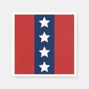 Patriotic Red White and Blue Stars and Stripes Napkin