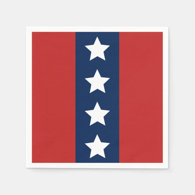 Patriotic Red White and Blue Stars and Stripes Napkin (Front)