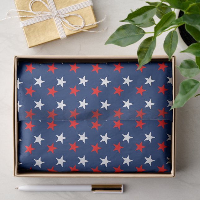 patriotic Red White and Blue Stars Tissue Paper (Gift)