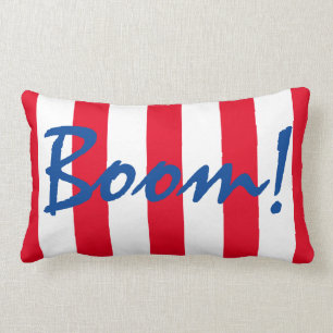 Patriotic Red White And Blue Striped 4th of July Lumbar Cushion