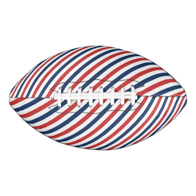 Patriotic Red White and Blue Stripes American Football (Front)