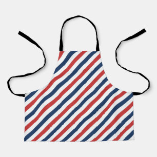 Patriotic Red White and Blue Stripes Apron