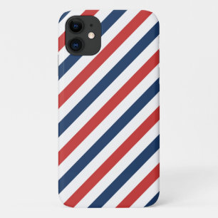 Patriotic Red White and Blue Stripes iPhone 11 Case
